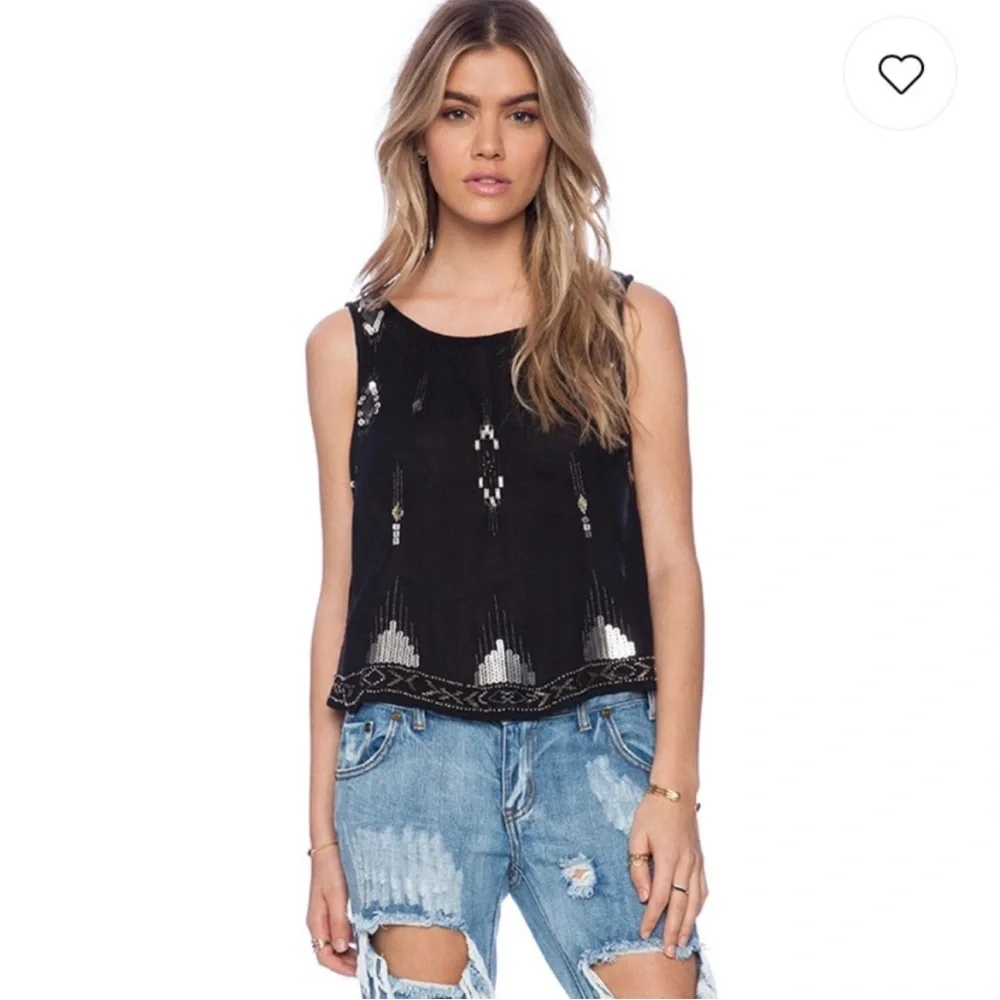 Free People Bad Girls Do It Well Sequin Tank S - Picture 2 of 9